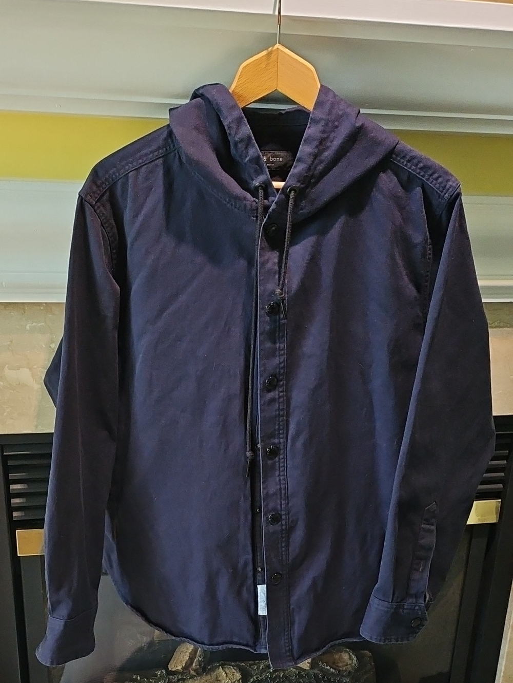 Rag & Bone Navy Shirt Jacket W/Hood Womens Size Large